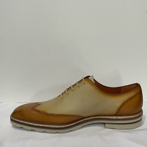 Mezlan shoes casual tan/bone wingtip Oxford light - Picture 3 of 5